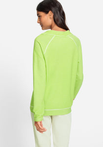 Olsen Ribbed Sweatshirt Green