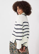 Load image into Gallery viewer, Crew Lambswool Stripe Knit Navy
