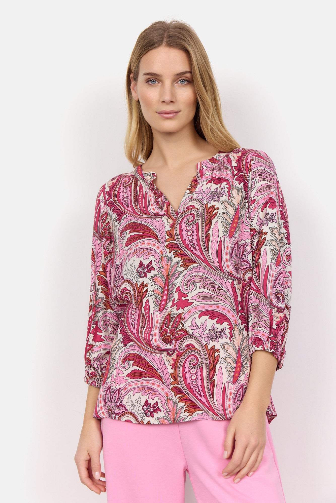 Soya Concept Paisley Blouse Pink
