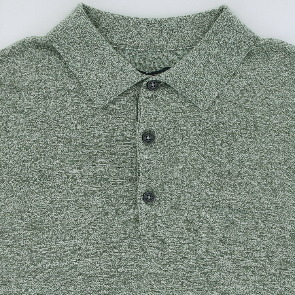 Barbour Buston Short Sleeve Knitted Polo Shirt Olive