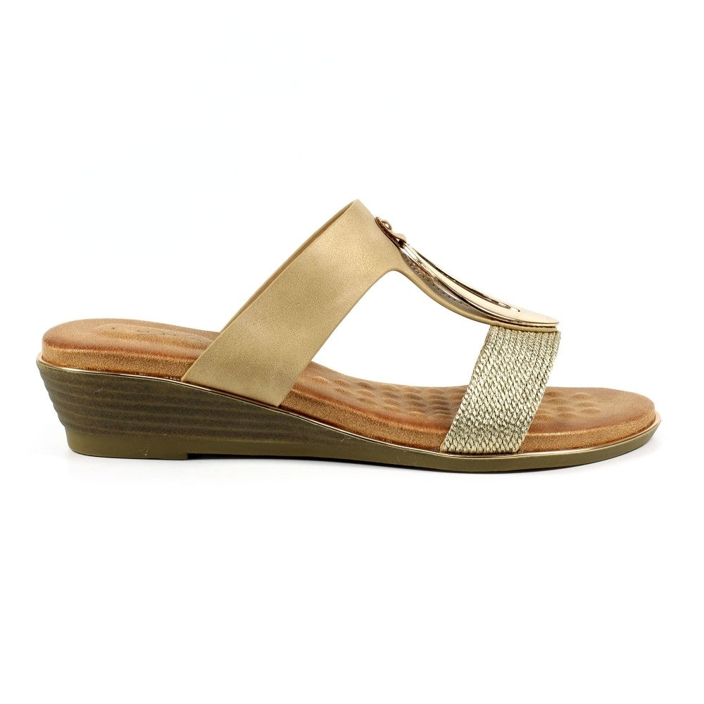 Lunar Porto Wedge Sandal Beige