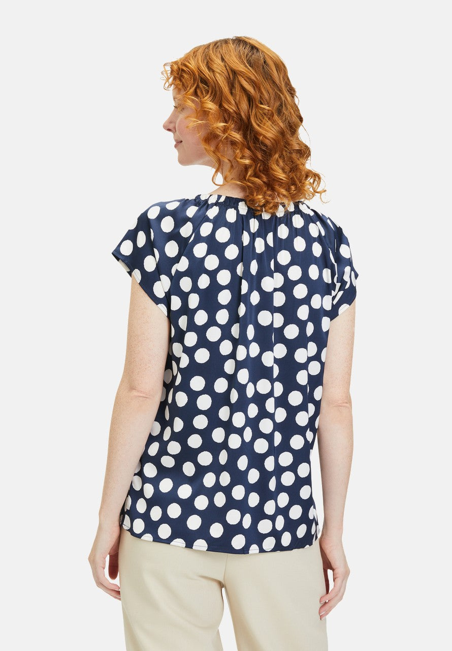 Betty Barclay Polka Dot Blouse Navy