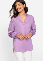 Load image into Gallery viewer, Olsen Satin Effect Blouse Lilac
