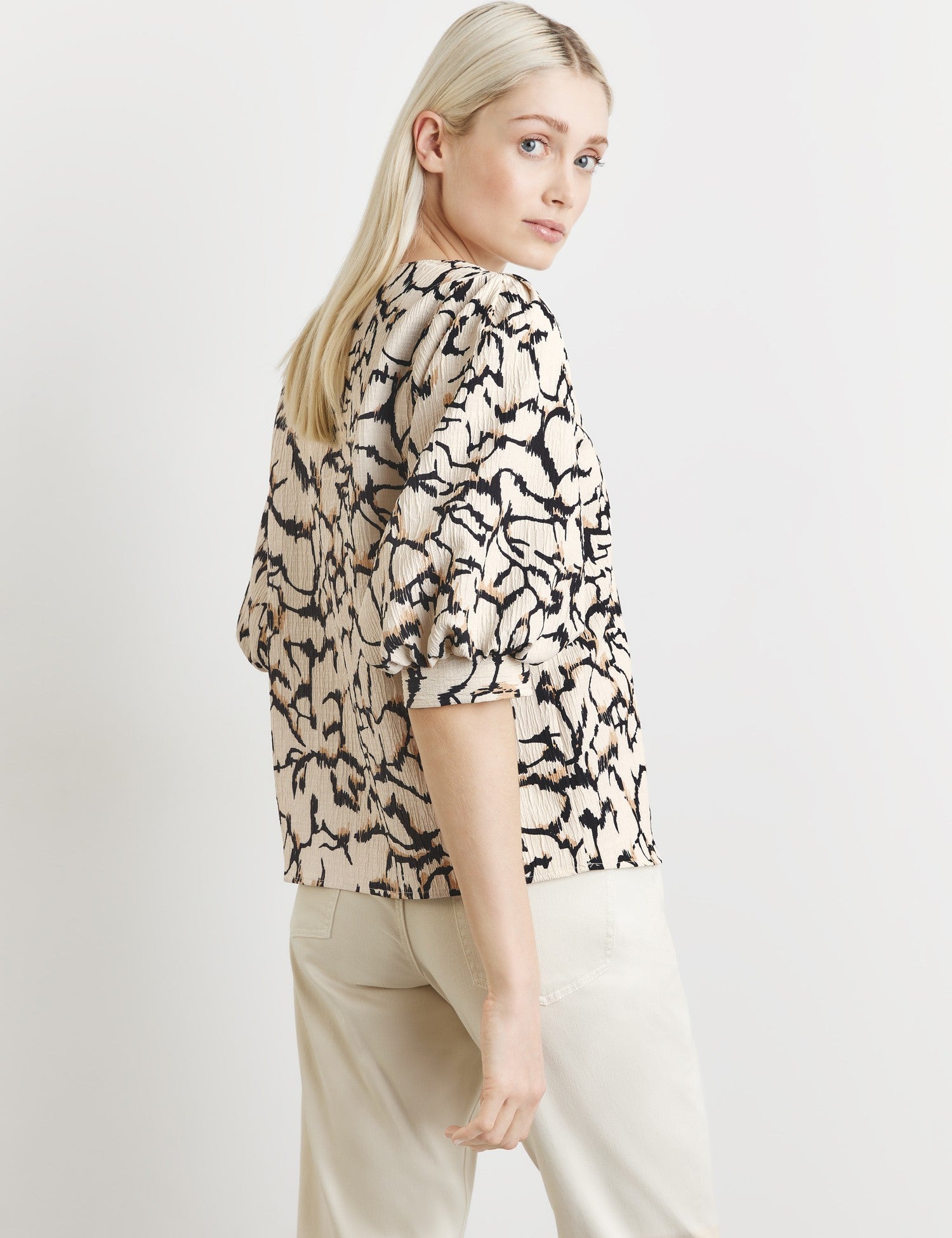 Taifun Puff Sleeve Blouse Cream