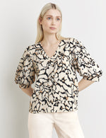 Load image into Gallery viewer, Taifun Puff Sleeve Blouse Cream
