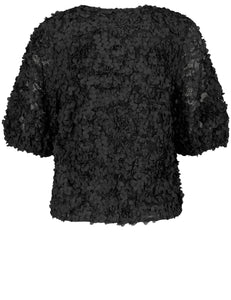 Taifun Lace Floral T-Shirt Black