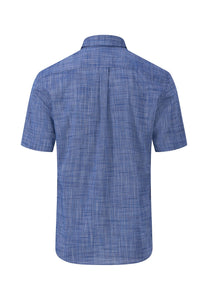 Fynch Hatton Superfine Cotton Short Sleeve Shirt Navy