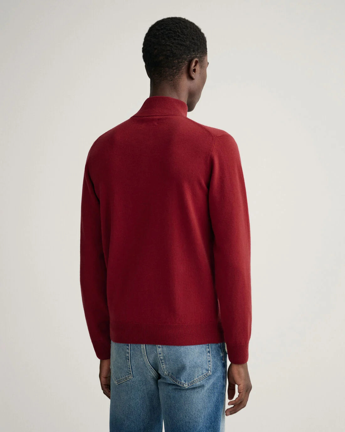 Gant Port Red Lambswool Half Zip Sweater