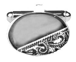 Oval Third Engraved Cufflinks
