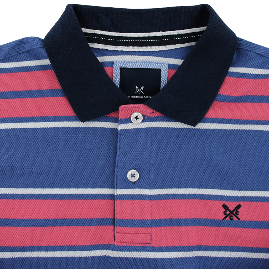 Crew Blue Rose Stripe Classic Polo Shirt