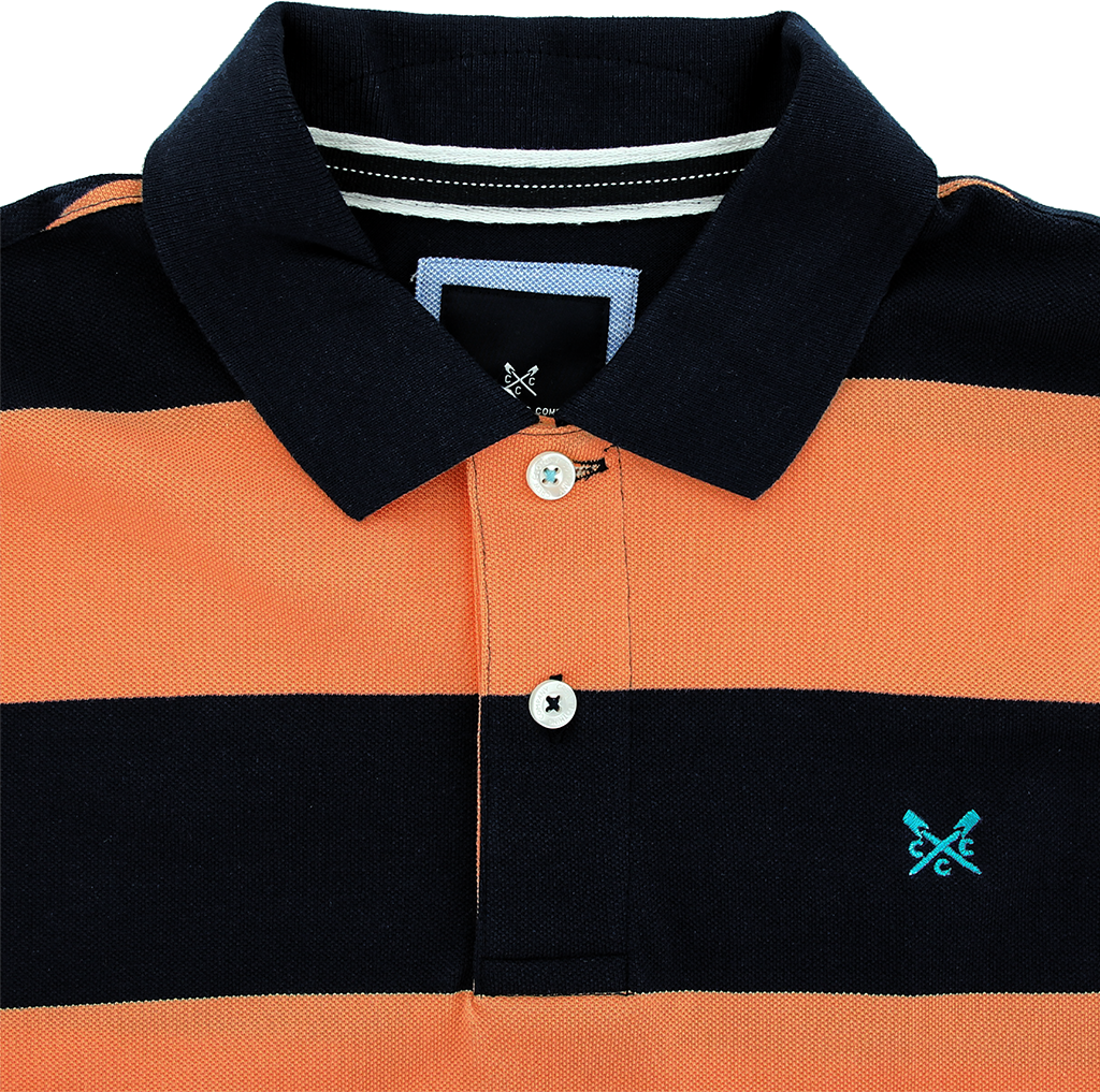 Crew Coral Stripe Classic Polo Shirt