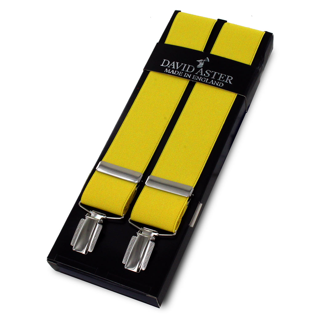 Classic Canary Yellow Clip On Braces