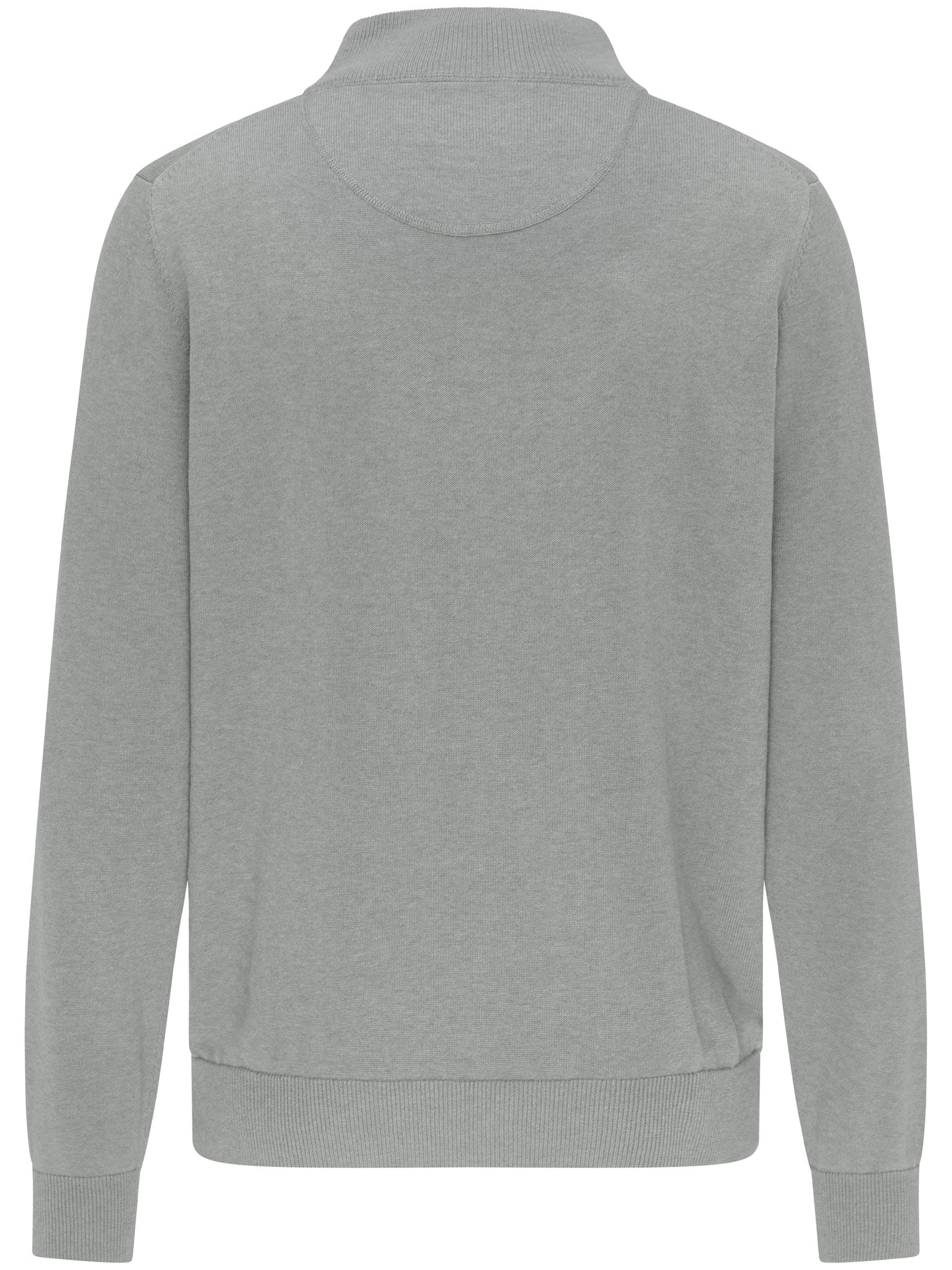 Fynch Hatton Silver Half Zip Cotton Sweater