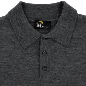 Franco Ponti Grey 3 Button Knitted Polo