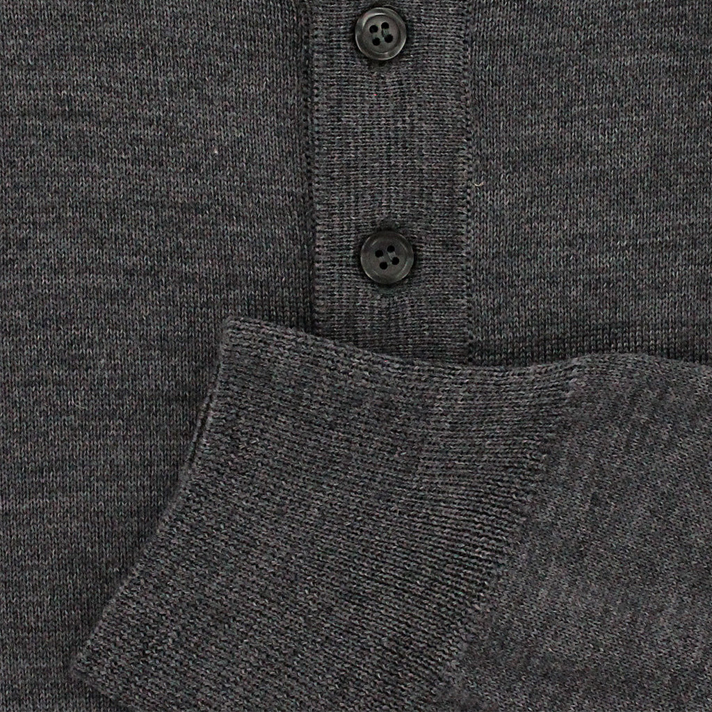 Franco Ponti Grey 3 Button Knitted Polo