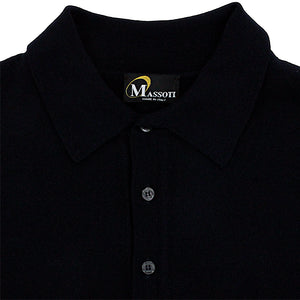 Navy Knitted Polo