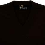 Load image into Gallery viewer, Franco Ponti Chocolate Merino Wool V-Neck Sweater
