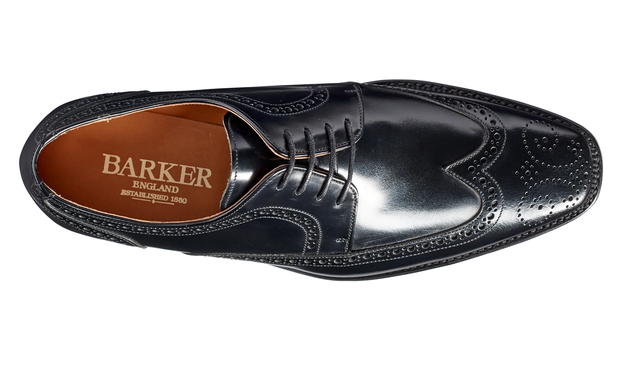 Barker Black Hi-Shine Larry Shoes
