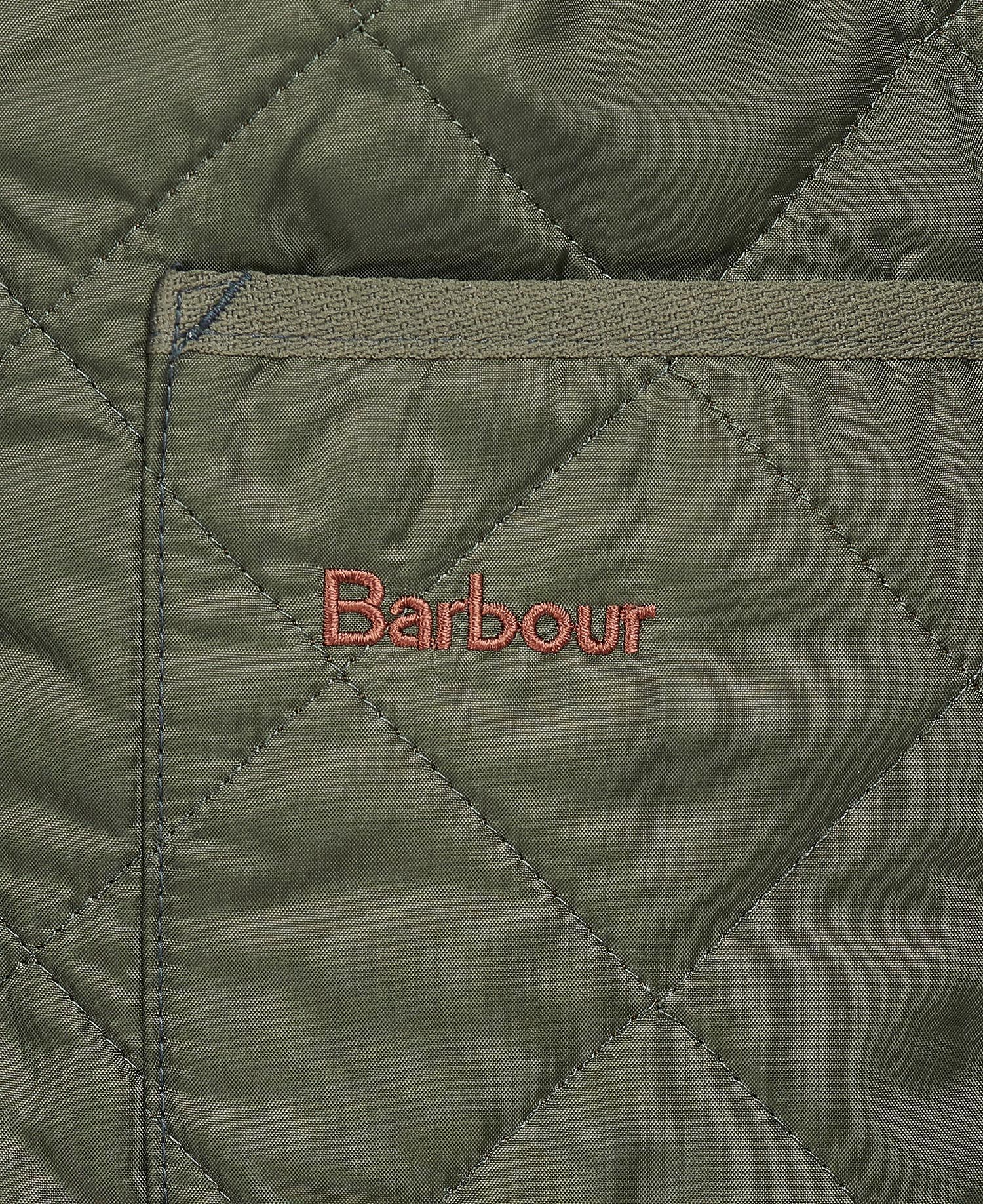 Barbour Green Quilted Zip Liner