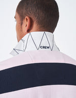 Load image into Gallery viewer, Crew Navy Pink Stripe Rugby Shirt
