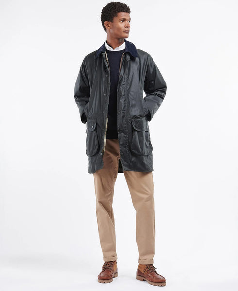 Barbour Navy Border Wax Coat Claytons Quality Clothing